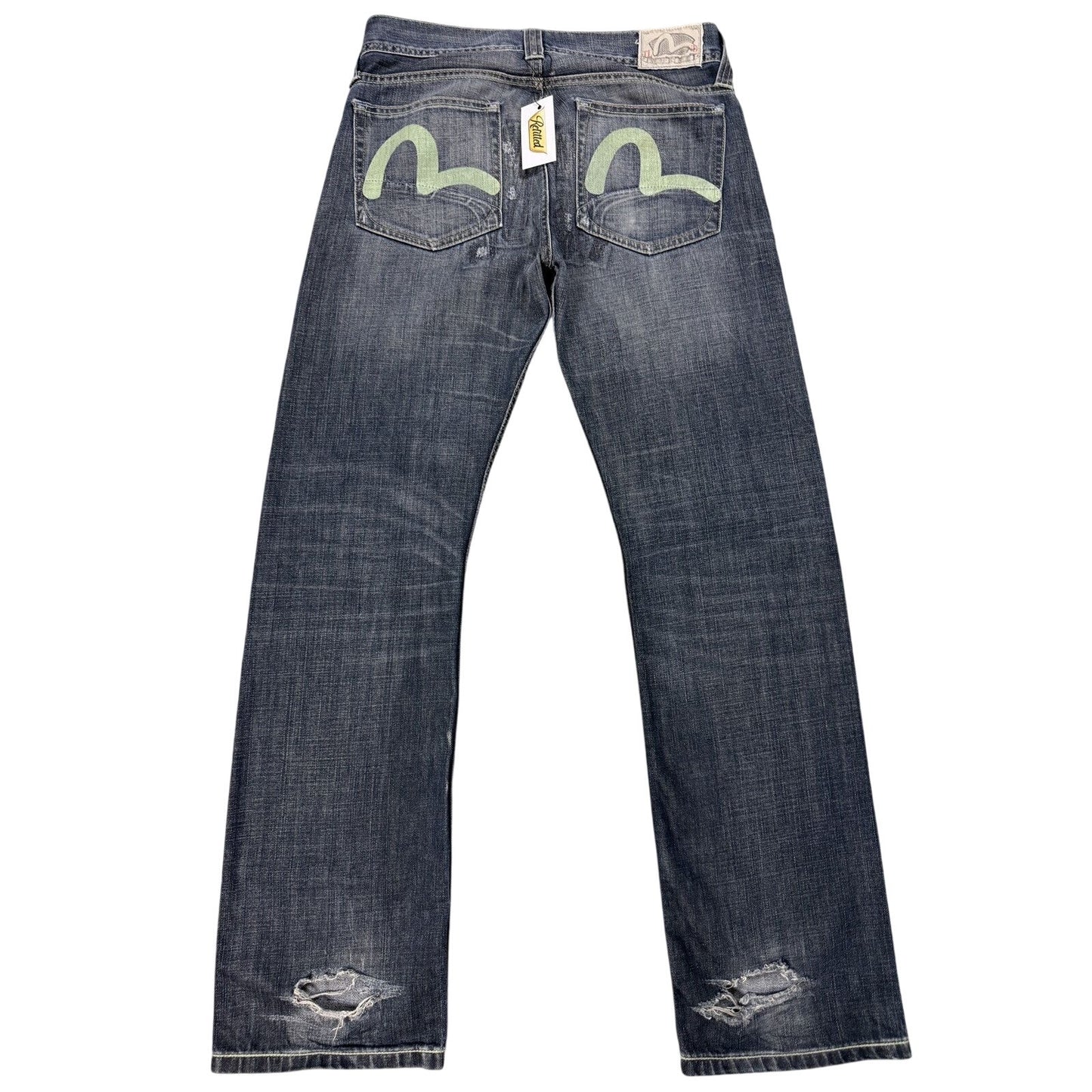 Evisu x Puma vintage navy jeans mint seagulls