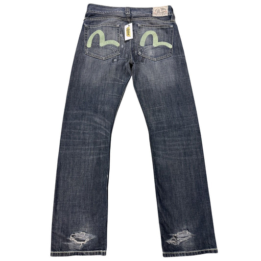 Evisu x Puma vintage navy jeans mint seagulls