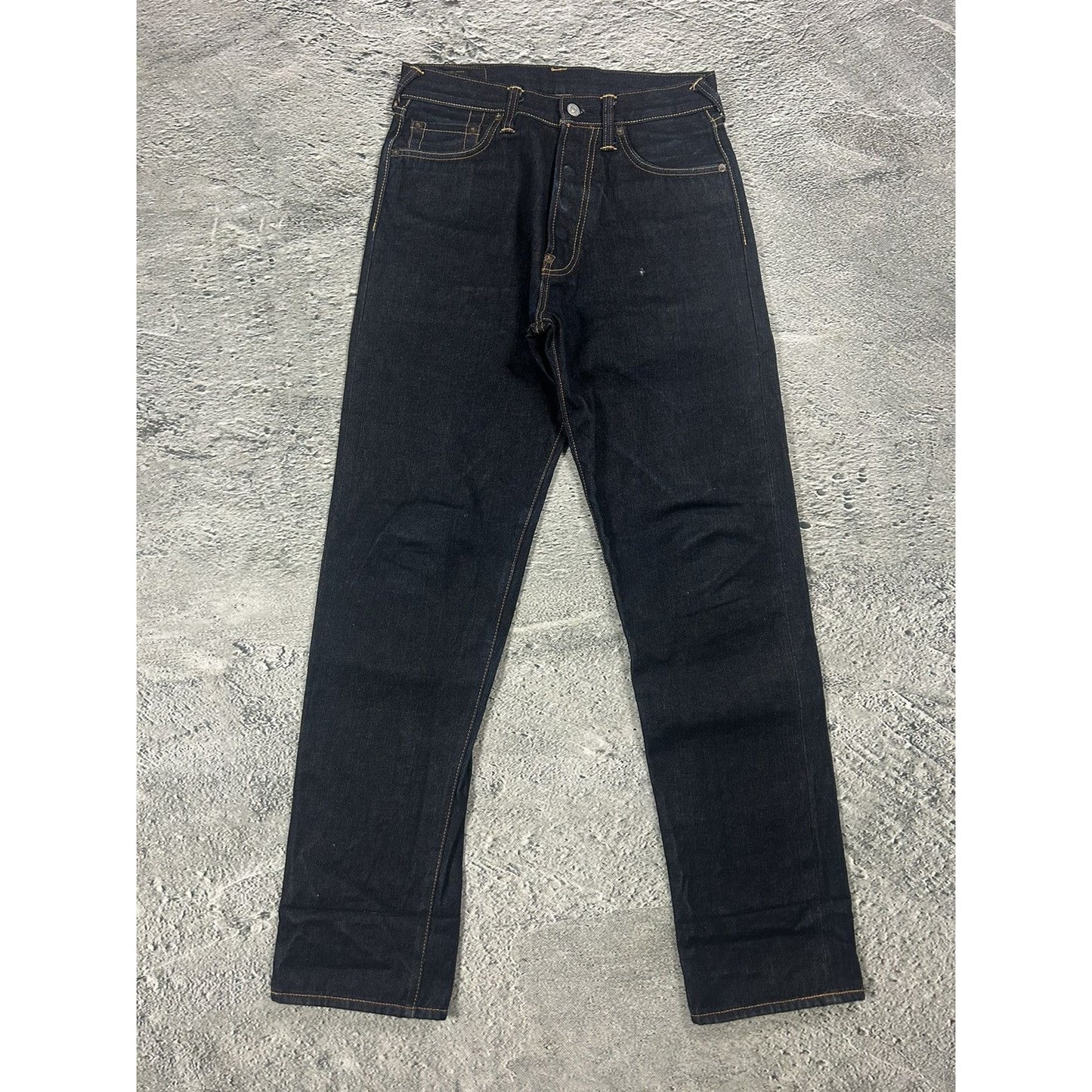 Evisu jeans daicock big logo yellow selvedge denim