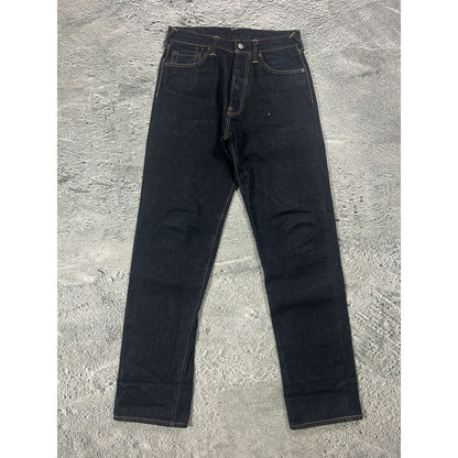 Evisu jeans daicock big logo yellow selvedge denim
