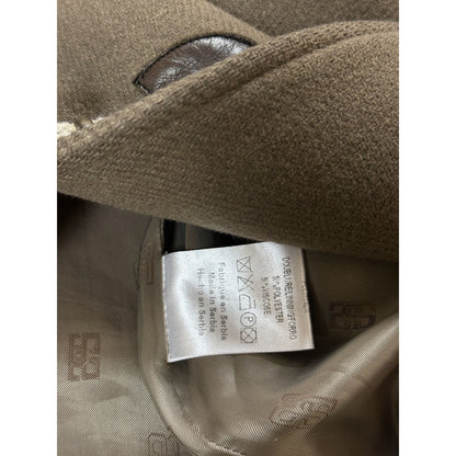 Sandro coat heavy wool khaki green hooded with fur