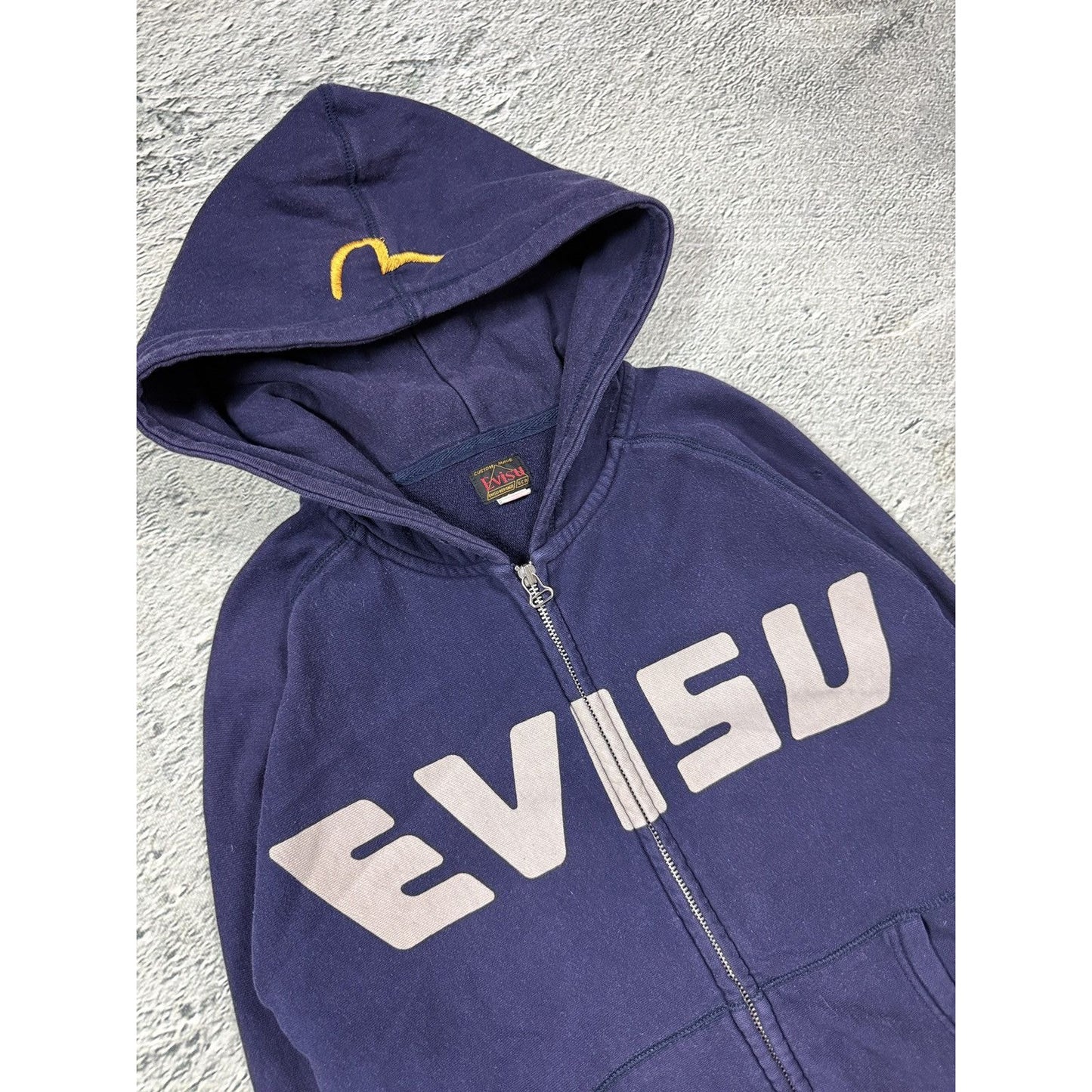 Evisu zip hoodie daicock big logo navy logo hoodie