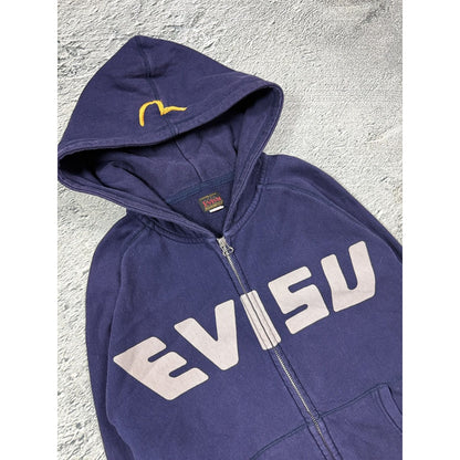 Evisu zip hoodie daicock big logo navy logo hoodie