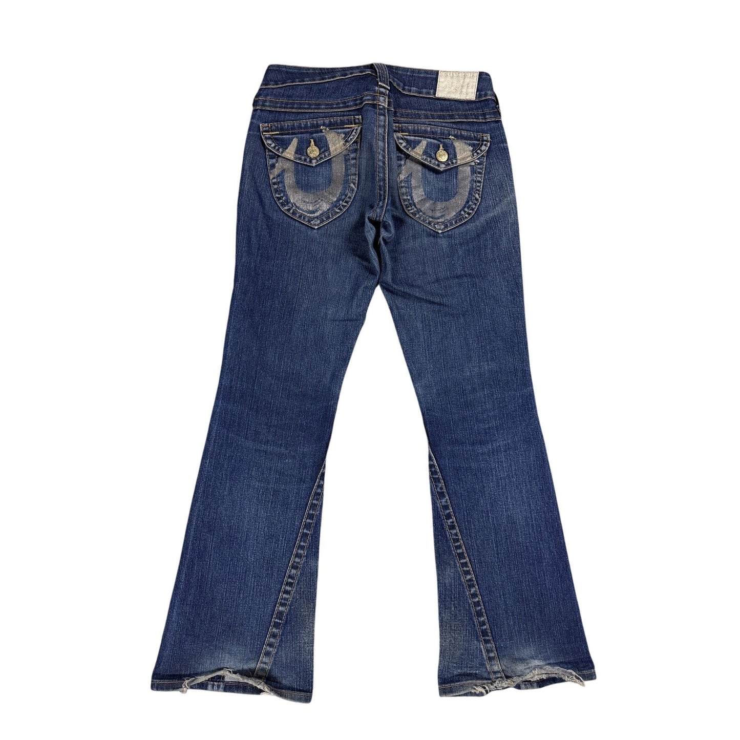 True Religion jeans Flared bootcut navy silver blue painted