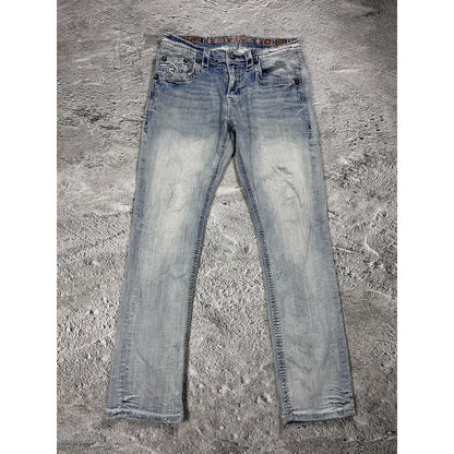 Rock Revival vintage baby blue jeans Y2K straight