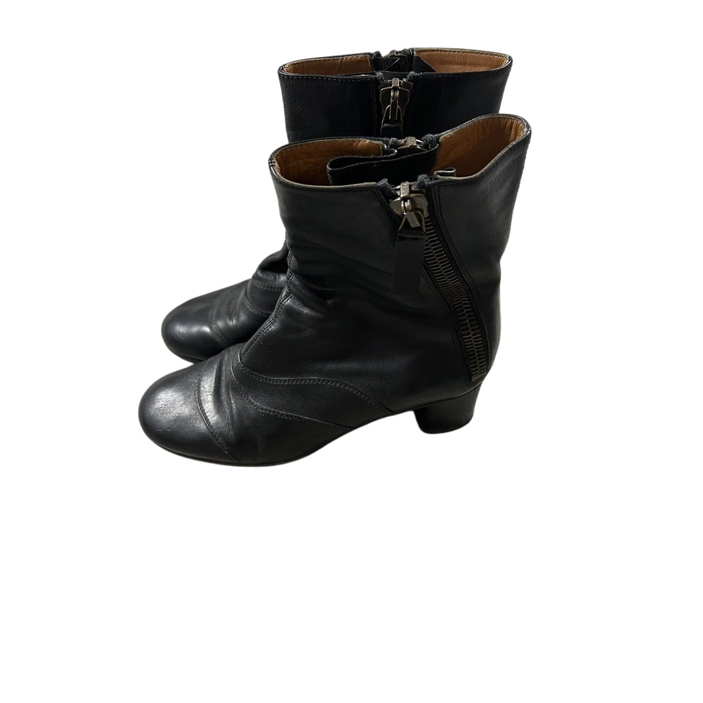 Chloe Lexie Shoes Leather Heels Zipper Boots