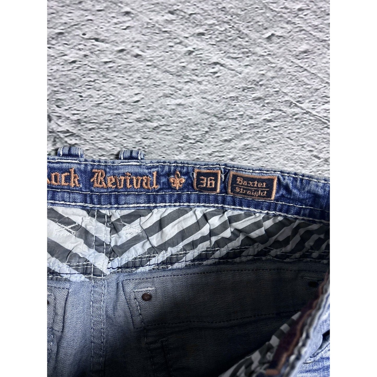Rock Revival vintage baby blue jeans Y2K straight jamon