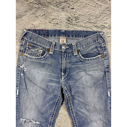 True Religion blue jeans white stitching Y2K Ricky