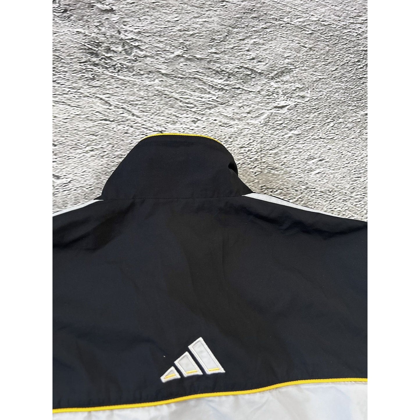 Adidas vintage black grey yellow track jacket Y2K