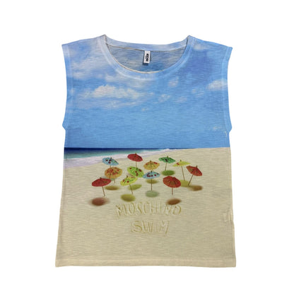 Moschino tank top vintage swimwear beach Y2K fullprint
