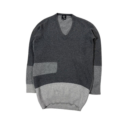 Alexander McQueen grey long sweater v neck