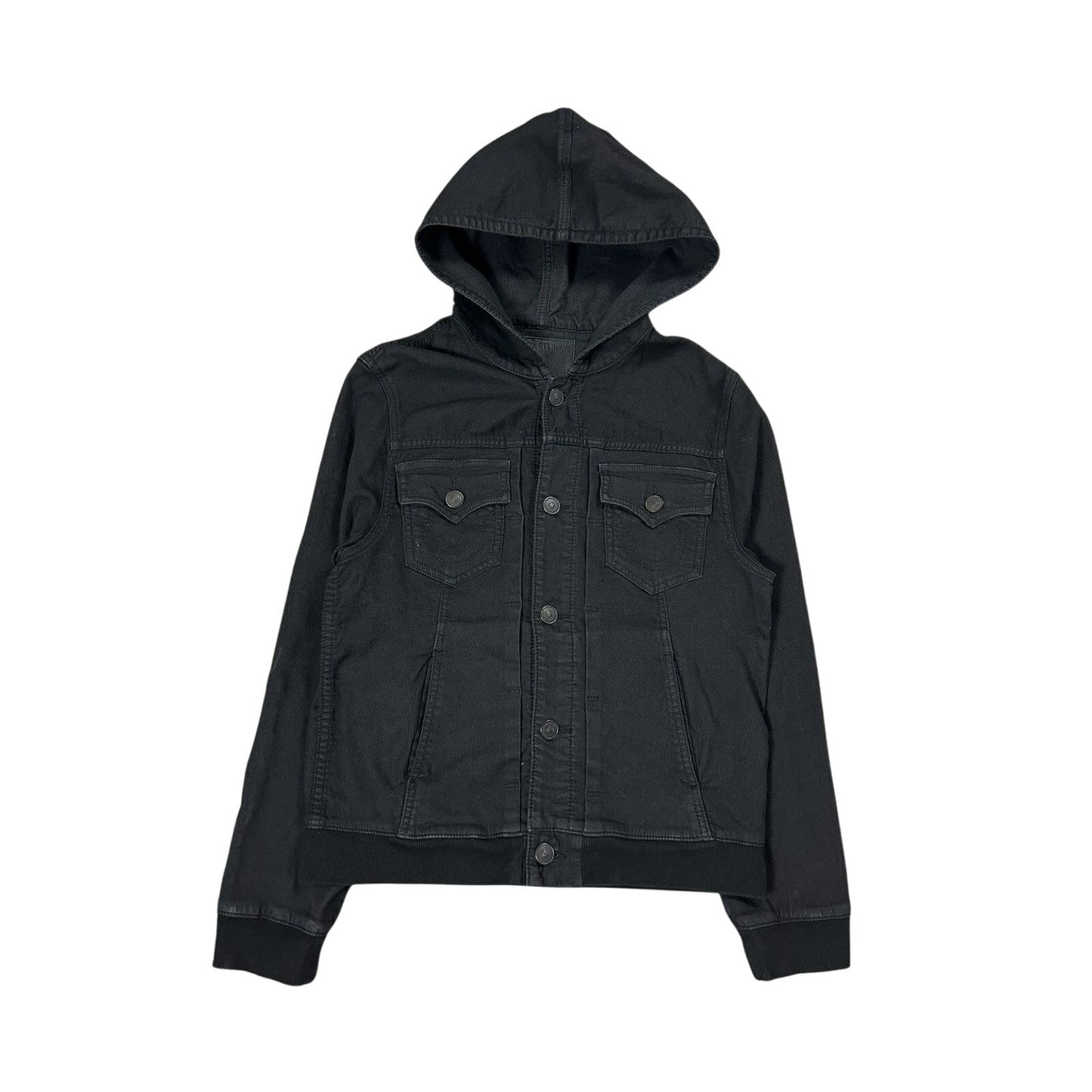 True Religion denim jacket black hooded