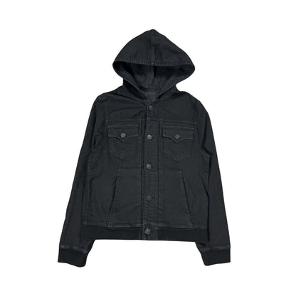 True Religion denim jacket black hooded