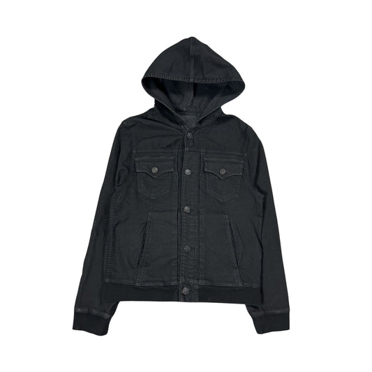 True Religion denim jacket black hooded
