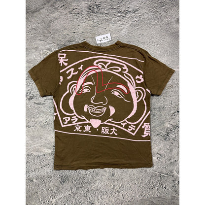 Evisu Yamane t-shirt vintage embriodered logo khaki
