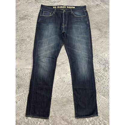 Ed Hardy Christian Audigier vintage jeans big logo pants