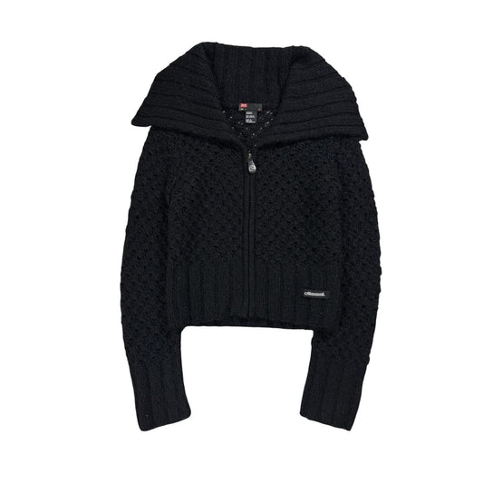 Diesel cardigan vintage zip sweater black Y2K avantgarde