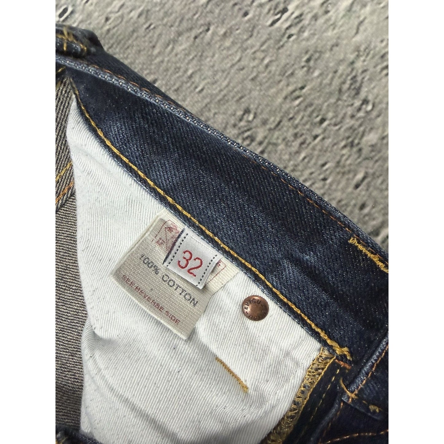 Evisu jeans vintage embroidery seagull logo selvedge