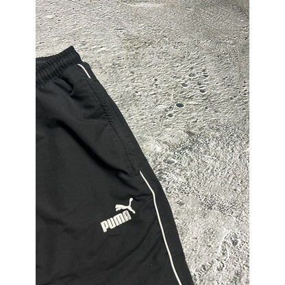 Puma vintage black nylon track pants small logo