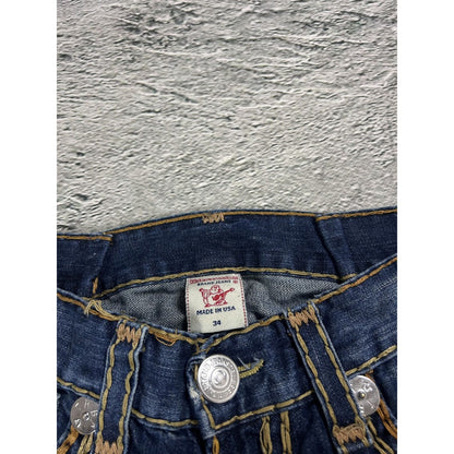 True Religion blue jeans gold stitching Ricky super QT