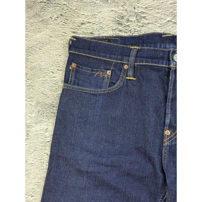 Evisu jeans daicock red big logo navy raw denim Selvedge