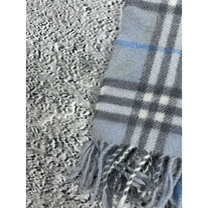 Burberry scarf lambswool cashmere baby blue nova check