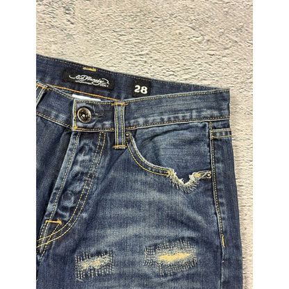 Ed Hardy vintage jeans tigers embroidered big logo pants