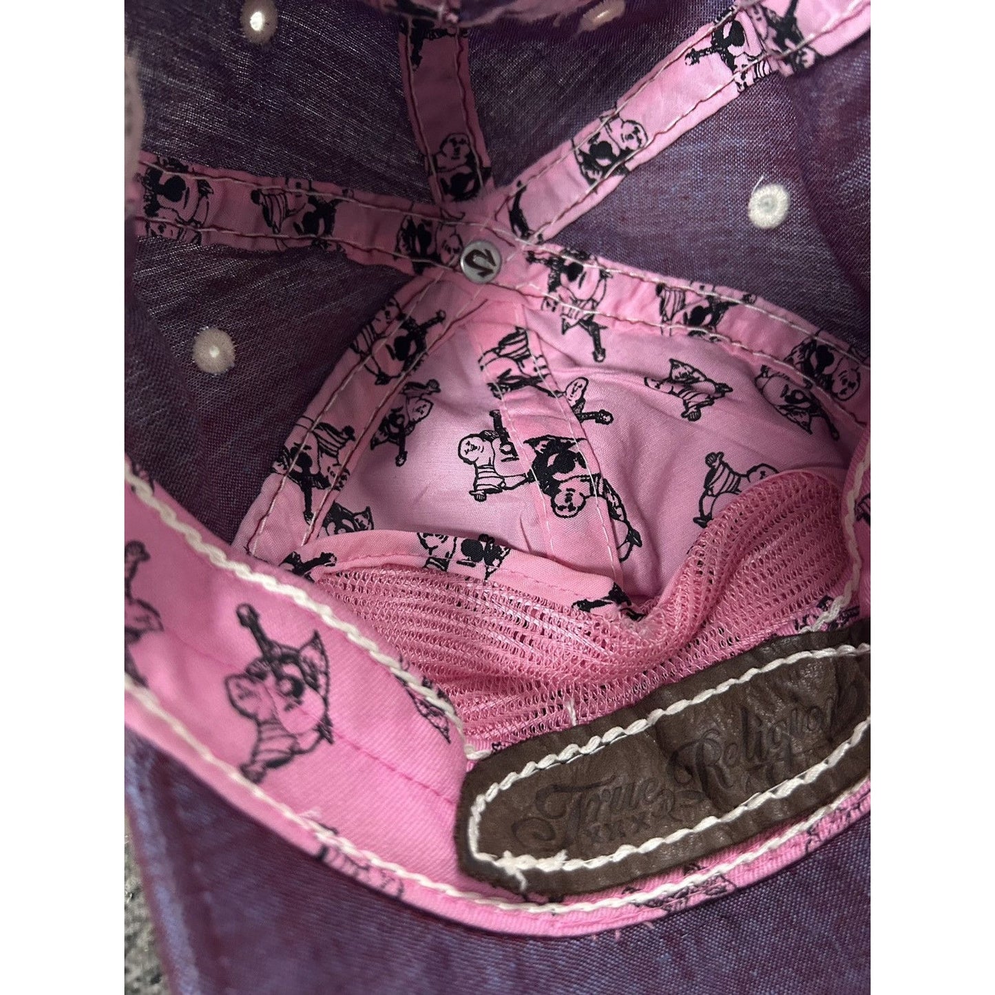 True Religion hat vintage red cap studded big logo horseshoe