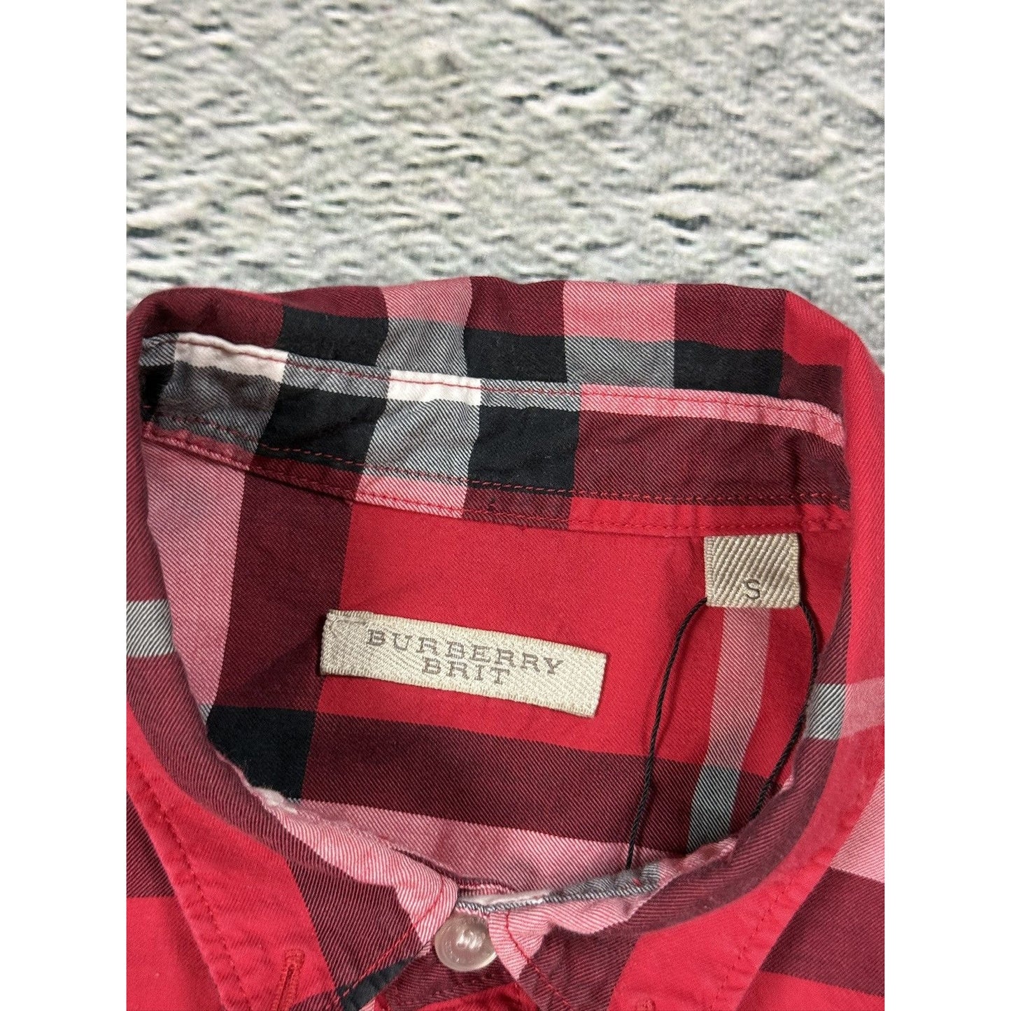 Burberry Brit Red Nova check monogram long sleeve shirt