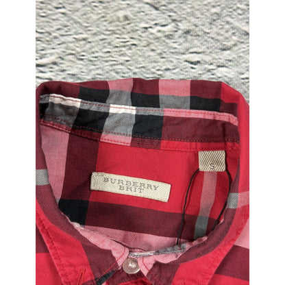Burberry Brit Red Nova check monogram long sleeve shirt