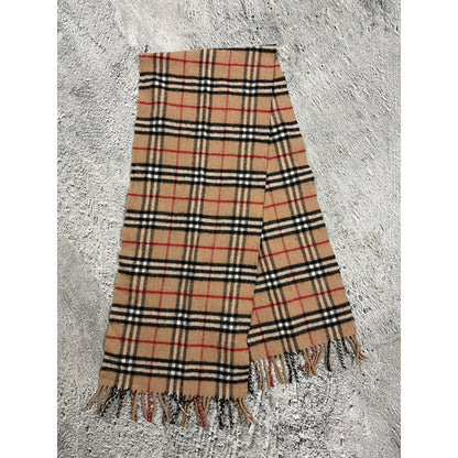 Burberry scarf nova check beige Burberrys lambs wool