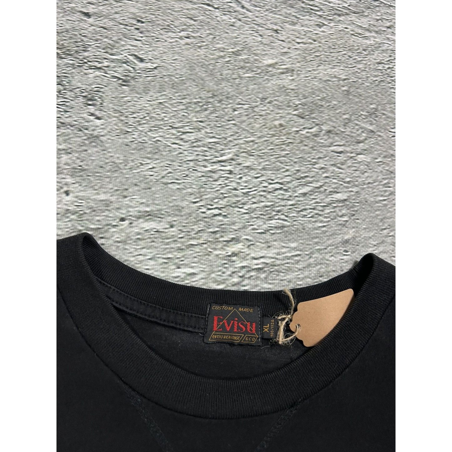 Evisu t-shirt vintage big logo seagull black white