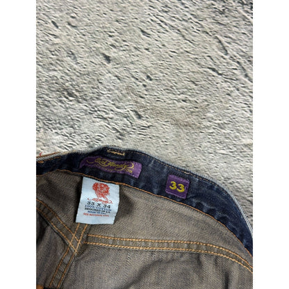 Ed Hardy vintage jeans skull embroidered big logo pants
