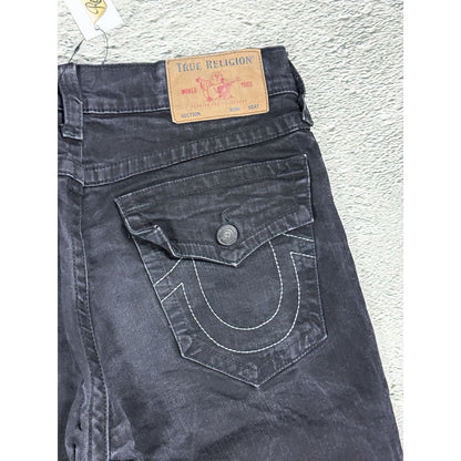 True Religion black jeans white horseshoe logo Y2K Rocco