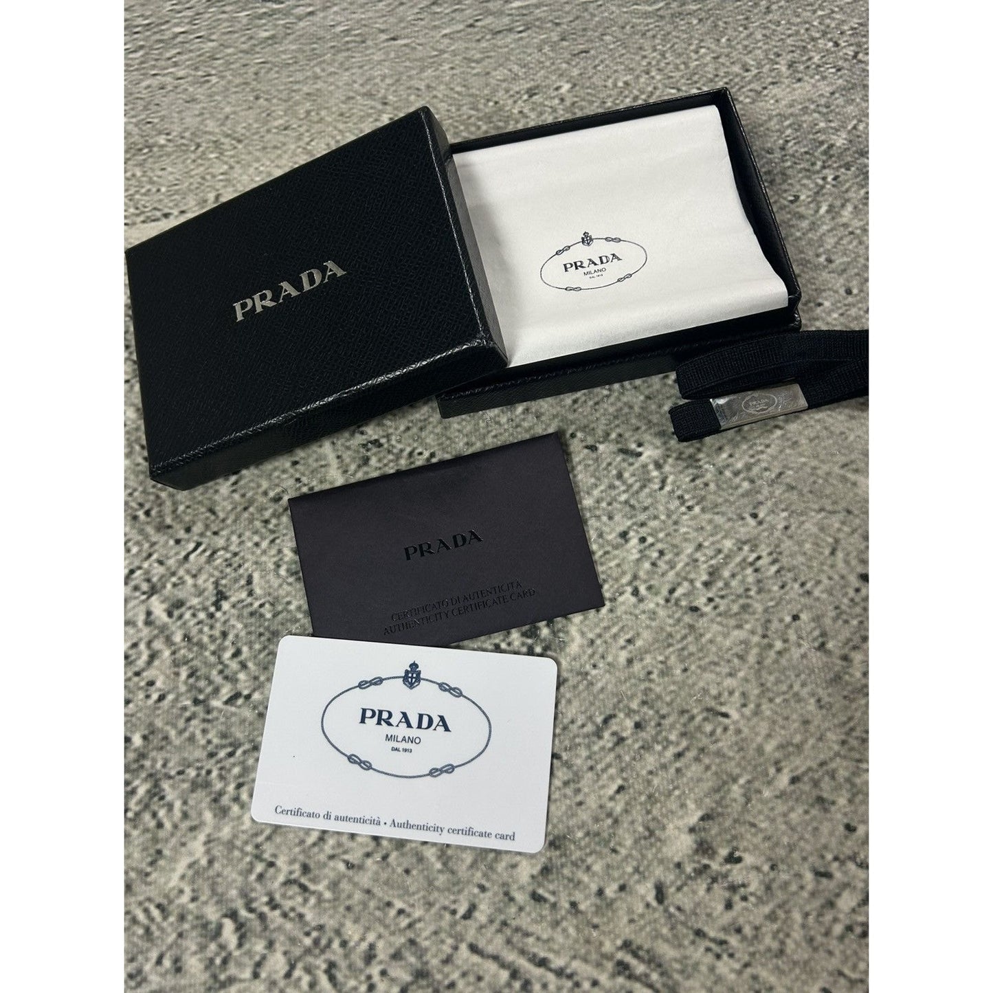 Prada leather cardholder black vintage small OG ALL