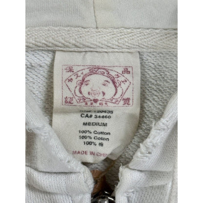 Evisu zip hoodie white vintage big logo seagull Y2K