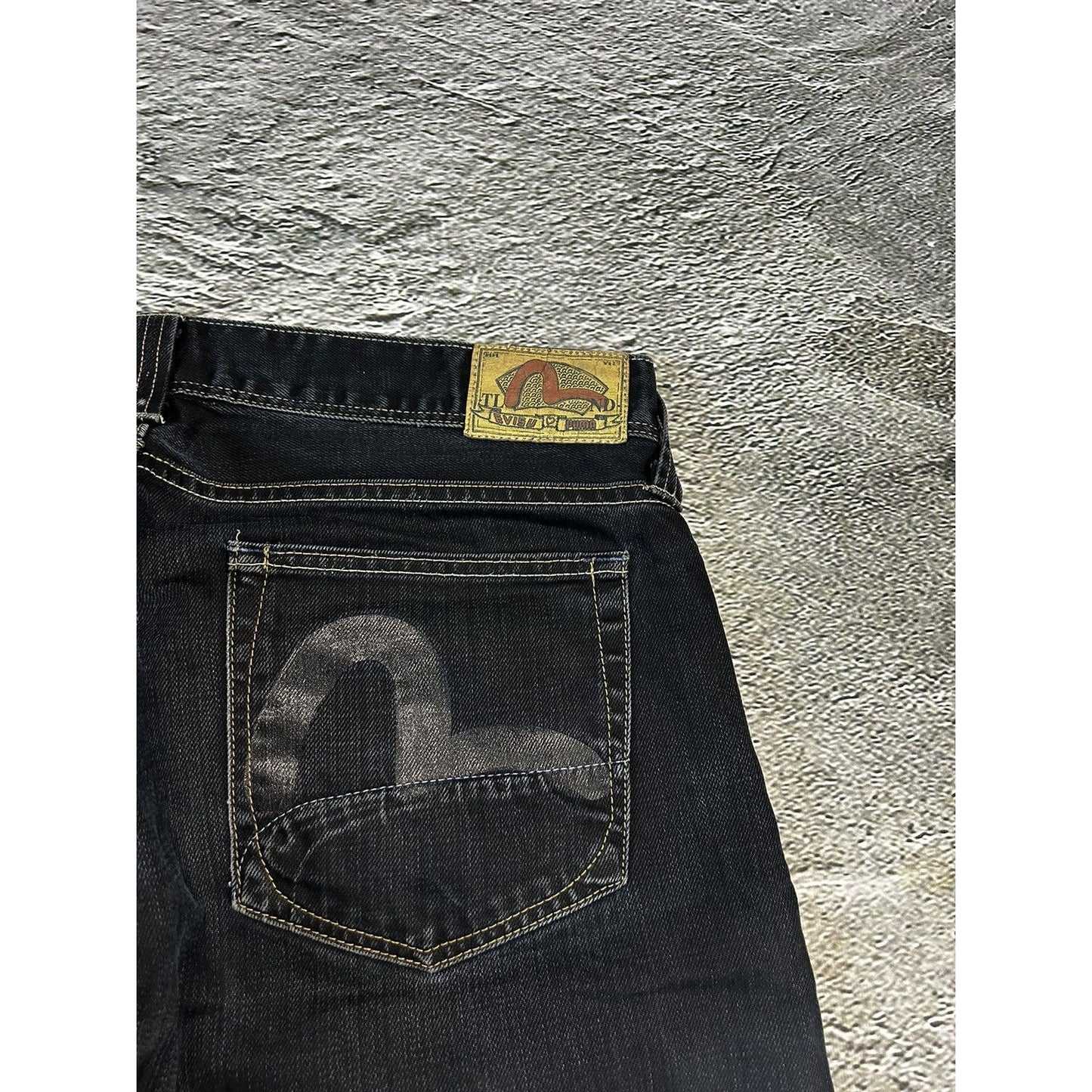 Evisu x Puma vintage black jeans seagulls