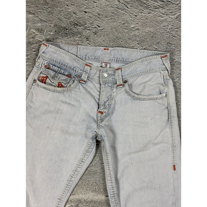 True Religion vintage white jeans straight mega T Orange