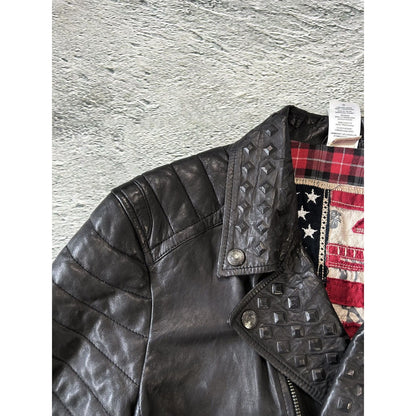True Religion leather jacket black Y2K Avant Garde