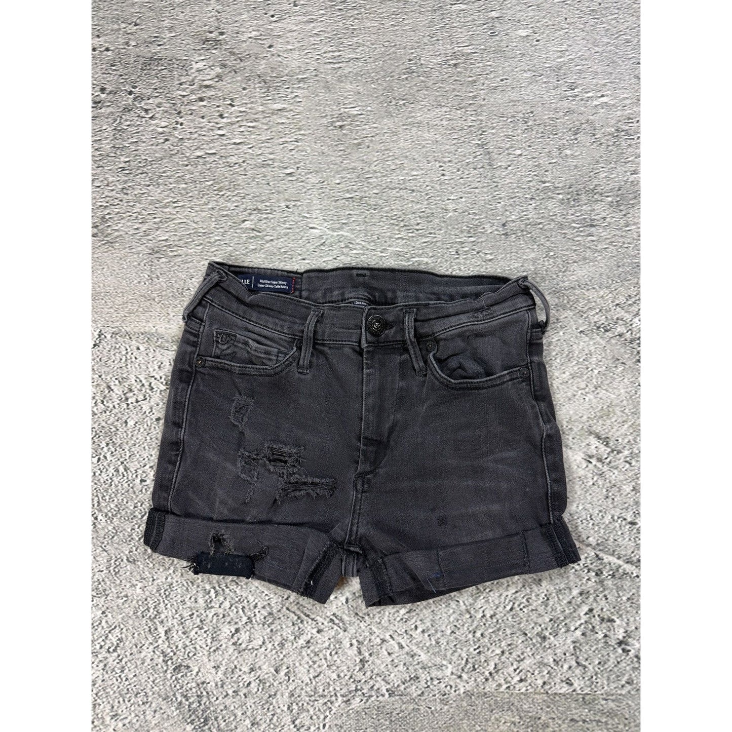 True Religion vintage black denim shorts mini