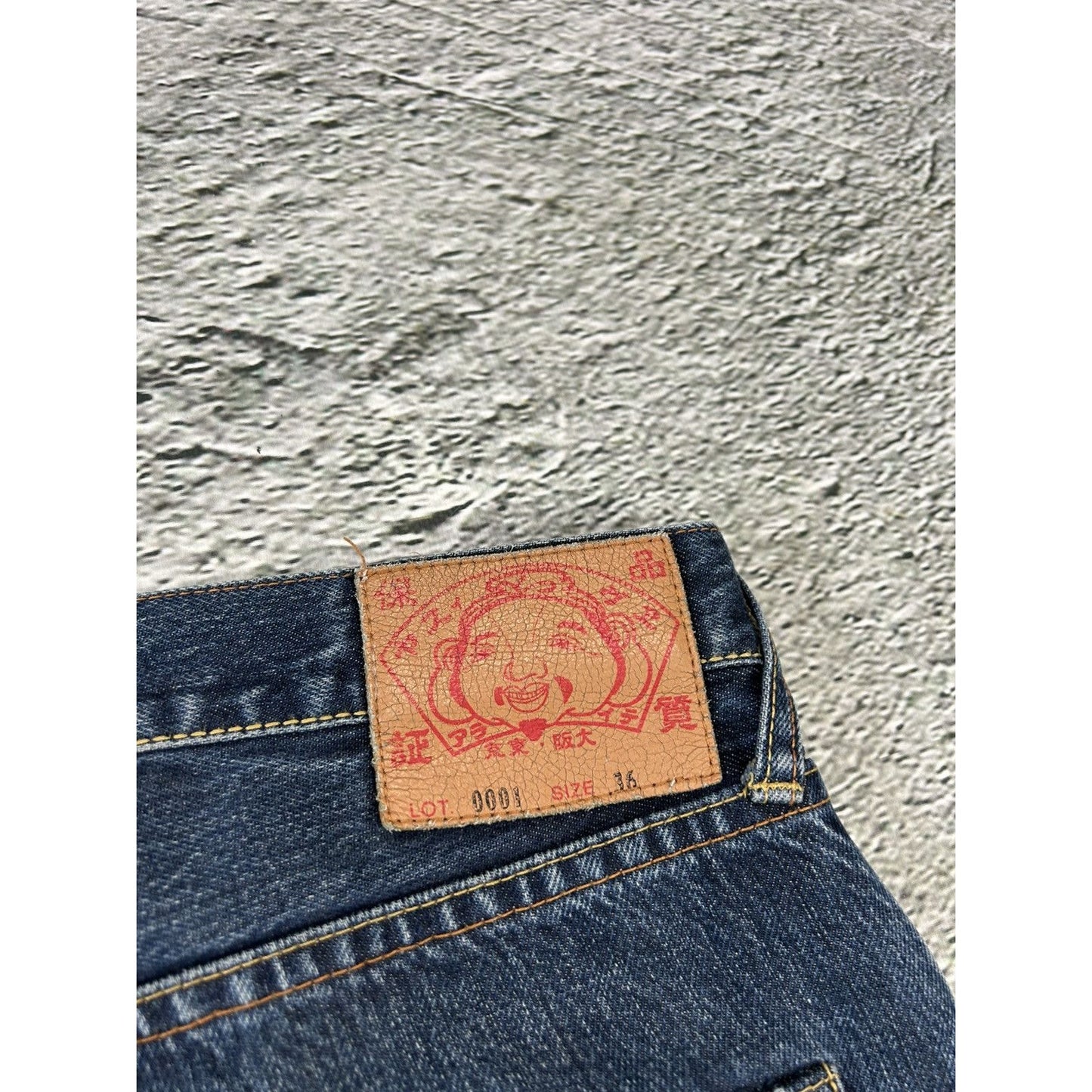 Evisu jeans vintage embroidery face seagull logo selvedge