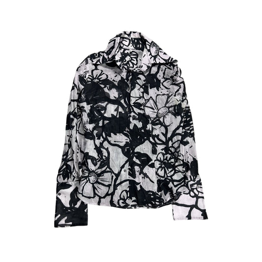 Gucci shirt white black abstract longsleeve Tom Ford era