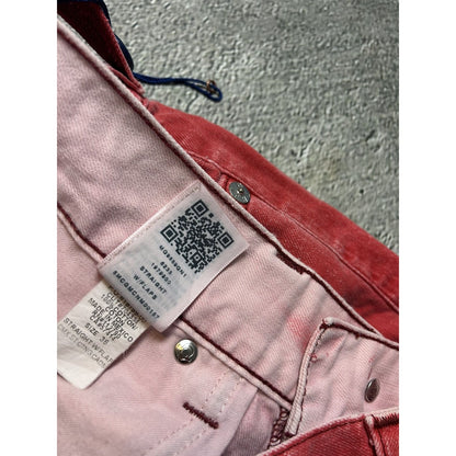 True Religion red jeans contrast stitching straight w flaps