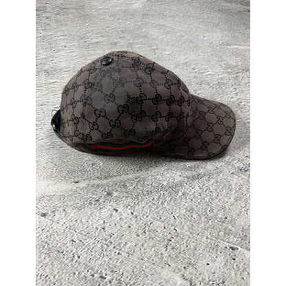 Gucci hat monogram vintage brown web