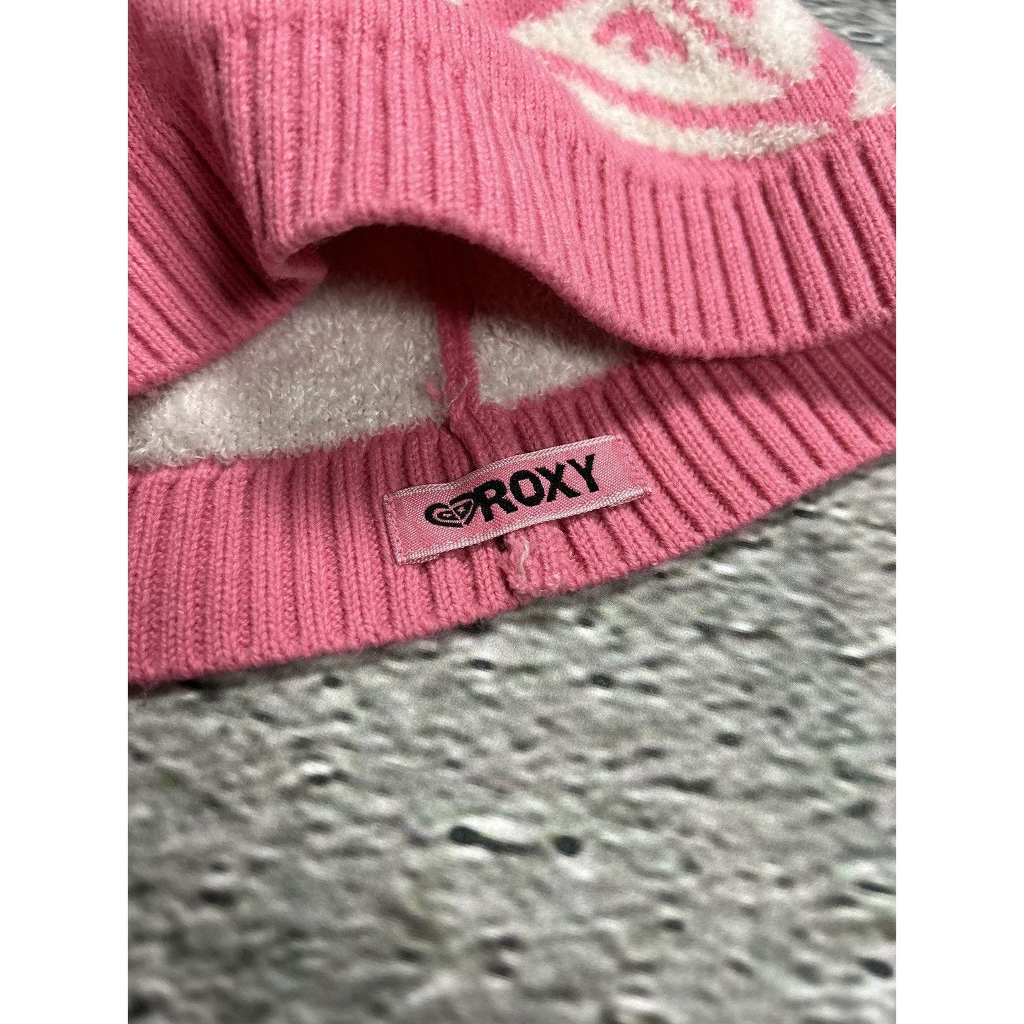 Roxy vintage pink beanie + scarf Y2K winter set Quiksilver