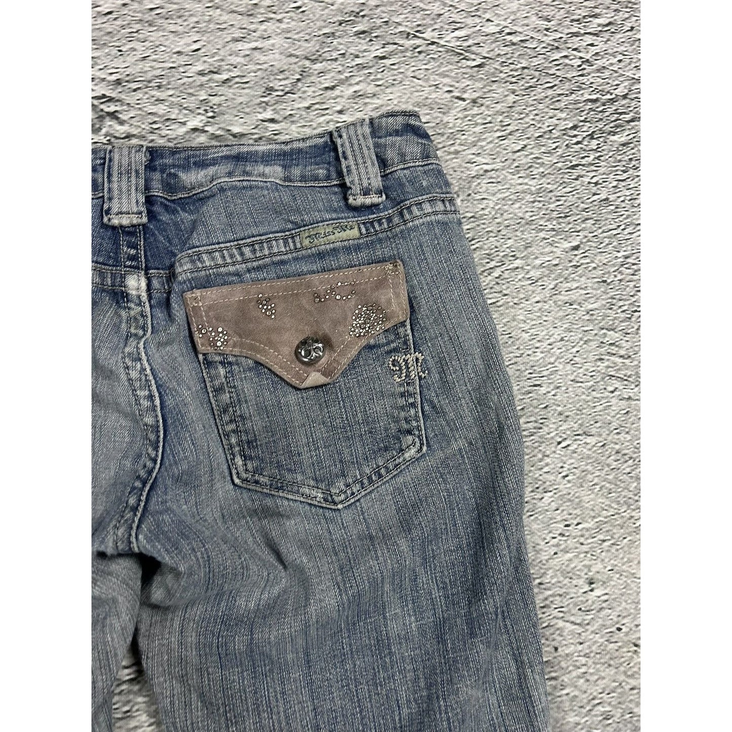 Miss Me flared bootcut white stitching denim vintage y2k