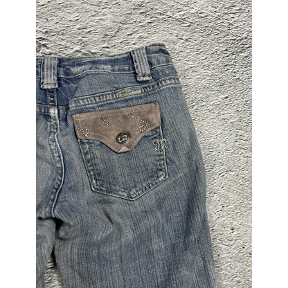 Miss Me flared bootcut white stitching denim vintage y2k
