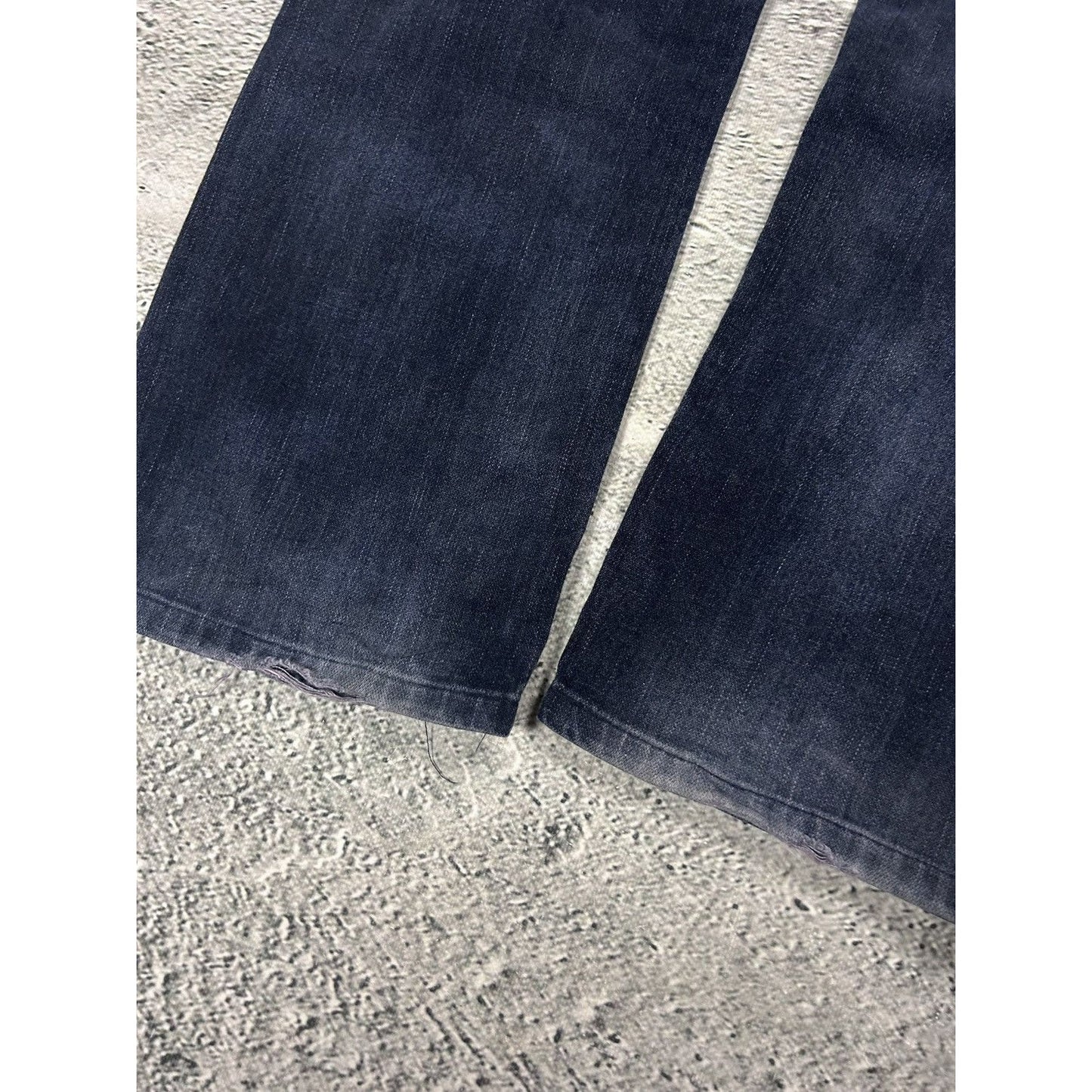 True Religion VAMP navy blue jeans red stitch contrast Y2K