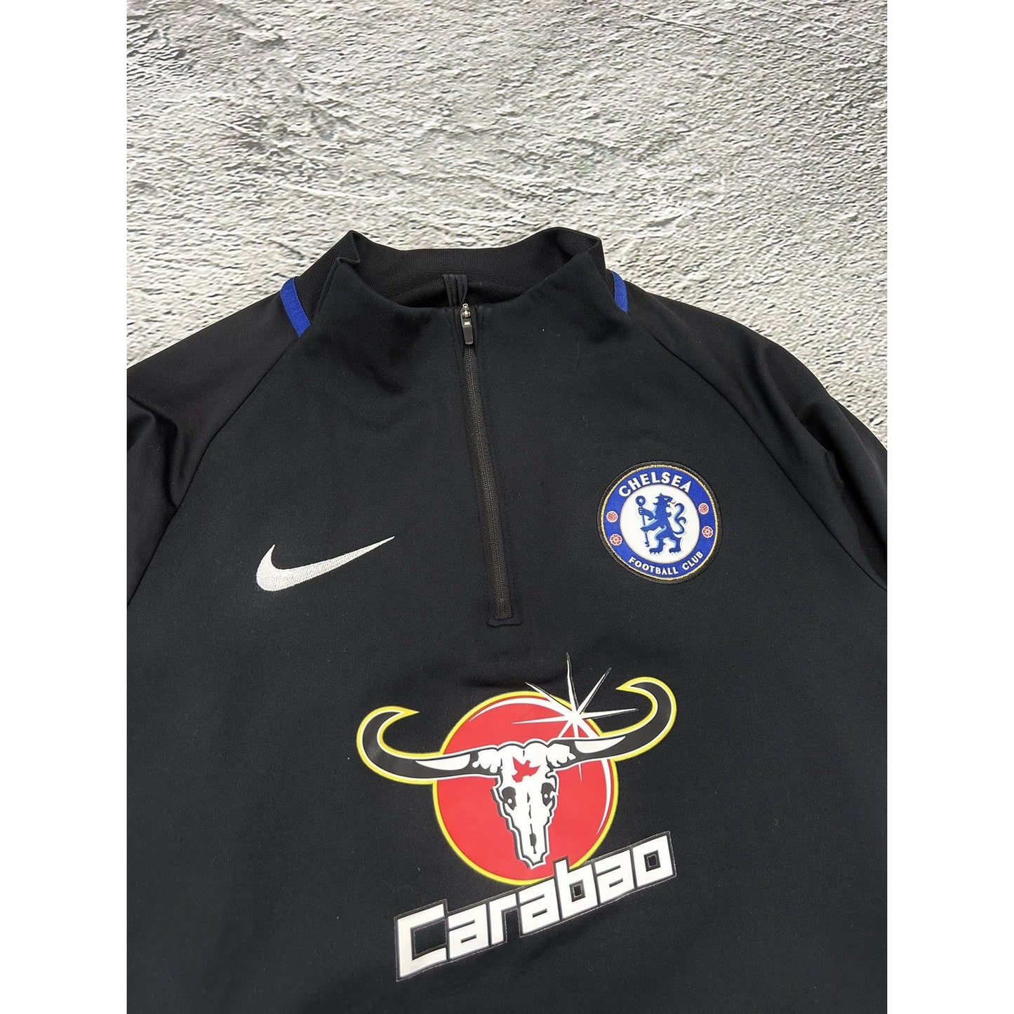 Chelsea Nike training sweatshirt halfzip black Carabao