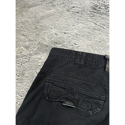 Pelle Pelle vintage black cargo pants small logo Y2K